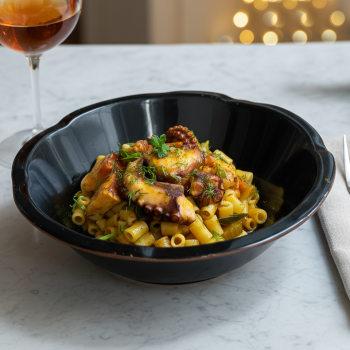 Χταπόδι με κοφτό μακαρονάκι
