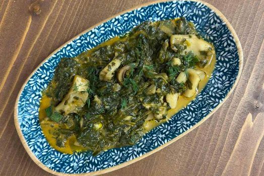 Chicken “tigania”  Fried chicken legs with honey, Florina pepper, feta cheese P.D.O. and fresh thyme